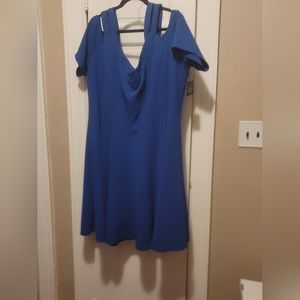 Lane Bryant Cold Shoulder Dress, Cobalt Blue - Size 26